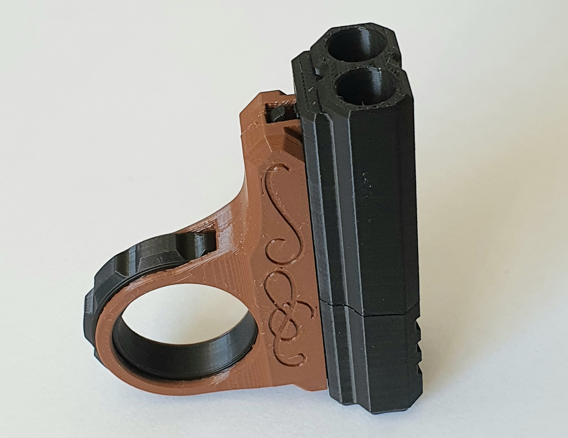 Pistolet Fidget Spinner Podwójna Lufa Antystresowa Zabawka + 2 Naboje
