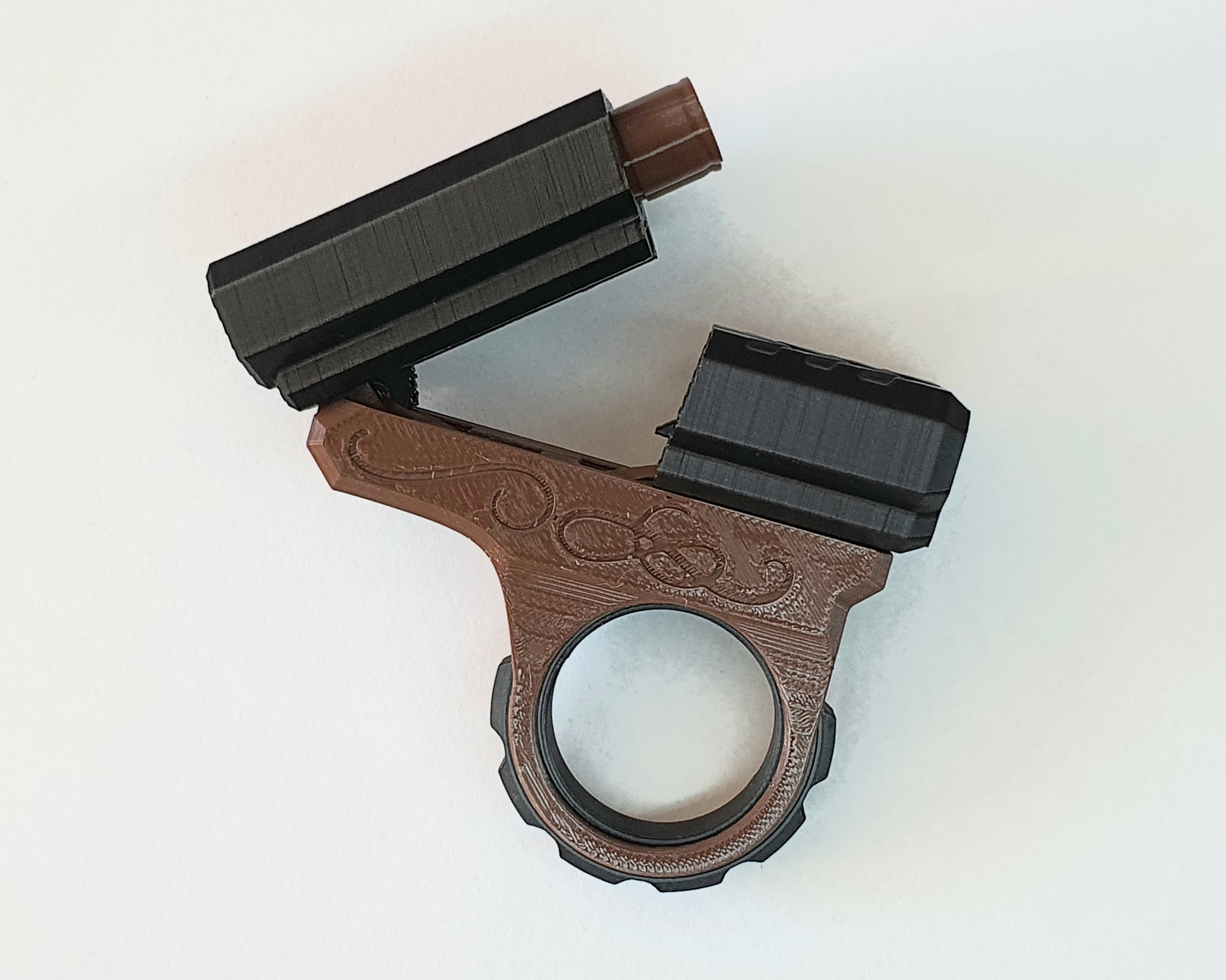 Pistolet Fidget Spinner Podwójna Lufa Antystresowa Zabawka + 2 Naboje