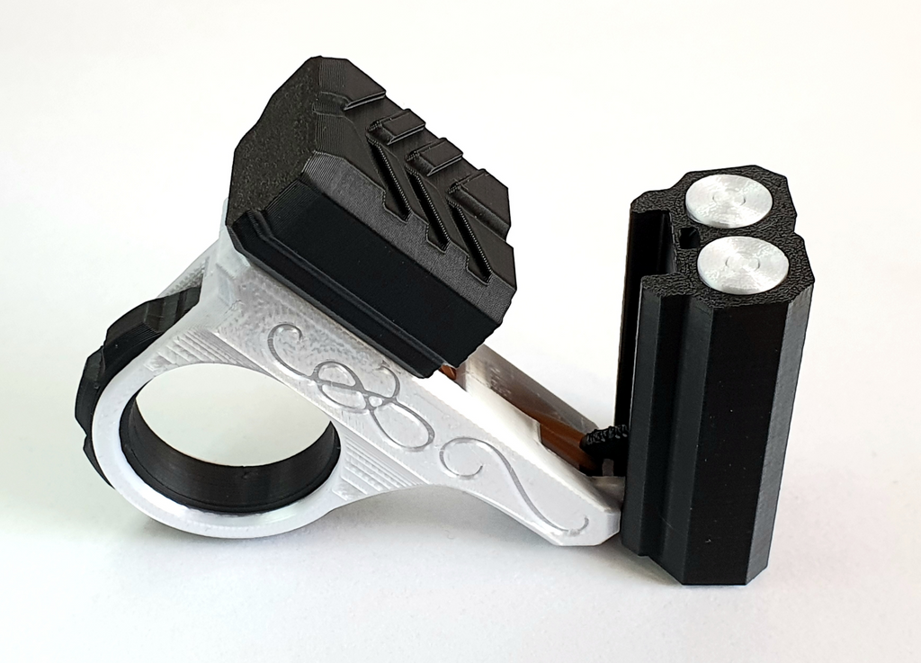 Pistolet Fidget Spinner Podwójna Lufa Antystresowa Zabawka + 2 Naboje