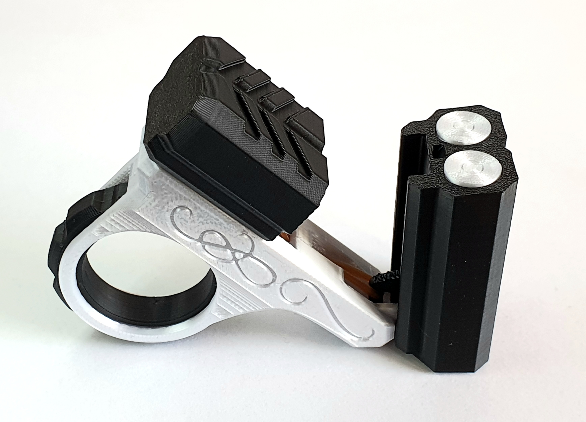 Pistolet Fidget Spinner Podwójna Lufa Antystresowa Zabawka + 2 Naboje
