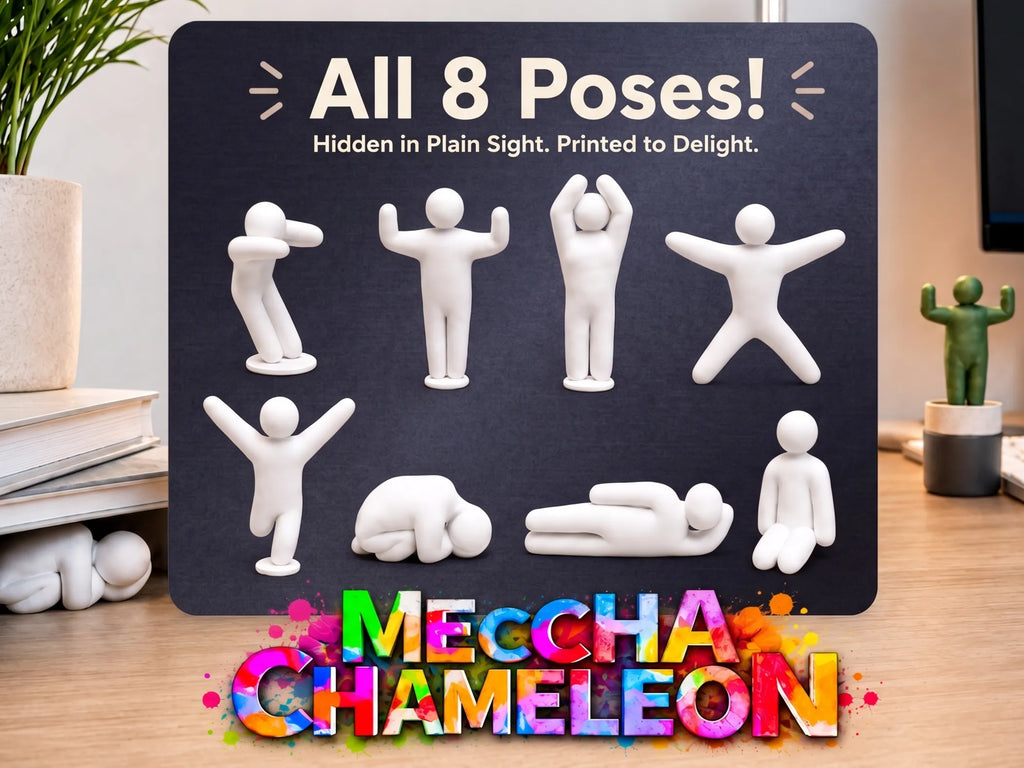 Meccha Chameleon Figurki Gry 8szt 70mm Białe Do Pomalowania Kamuflaż PC