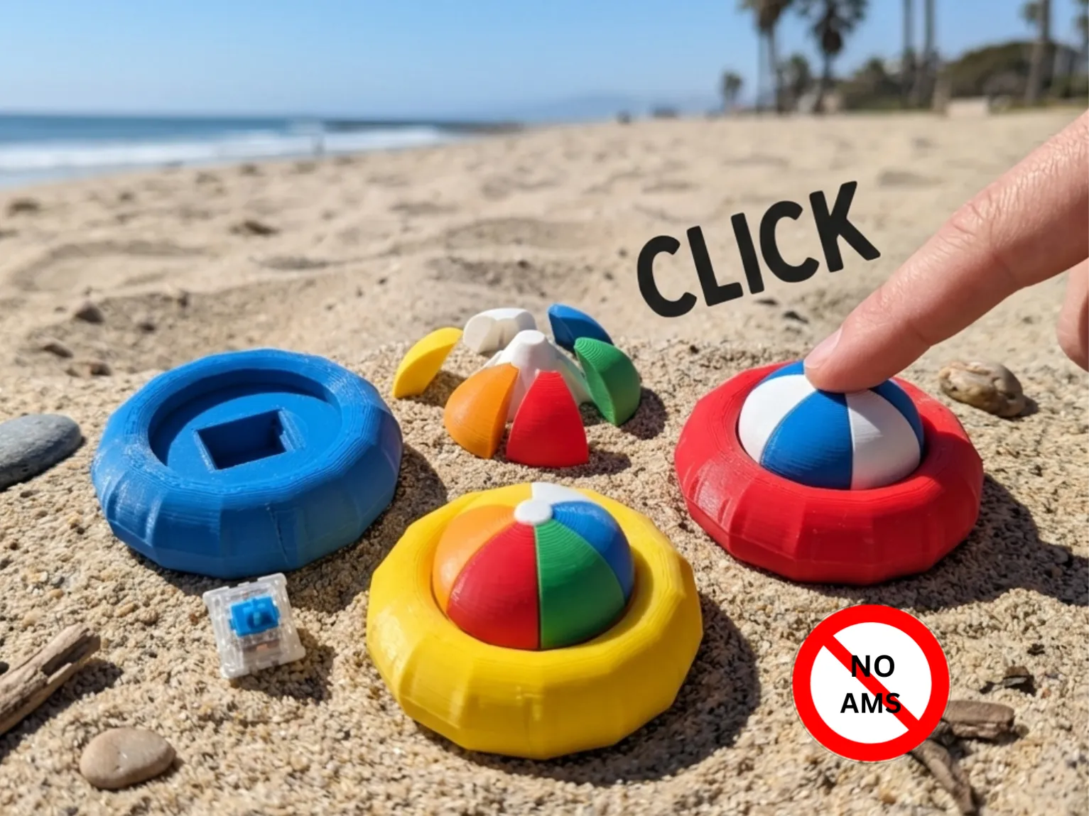 Kliker Fidget Kolorowa Piłka Plażowa – Antystresowa Piłka Zabawka