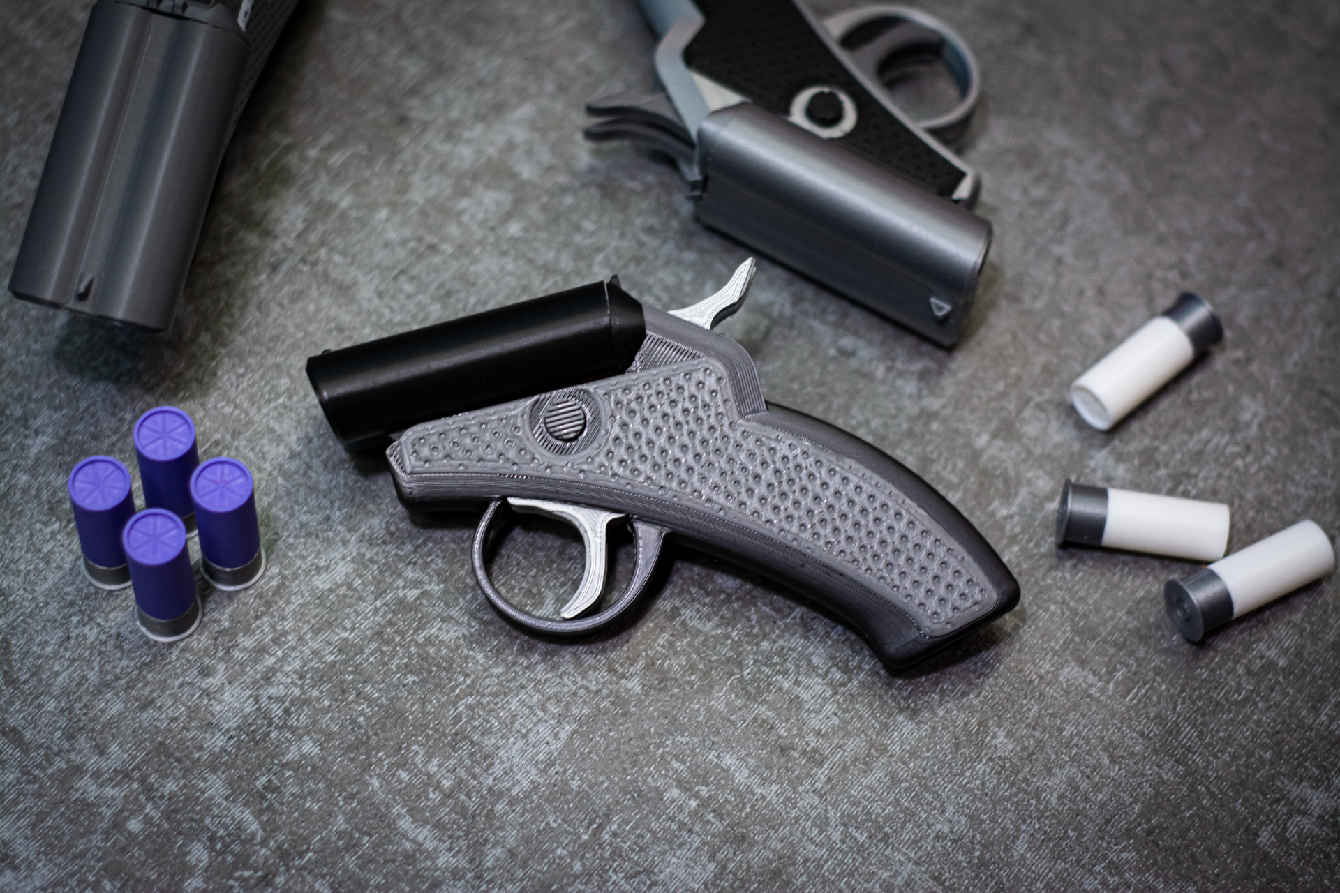 Dwulufowy Fidget Shotgun Model 3D Antystresowy Gadżet Kolekcjonerski
