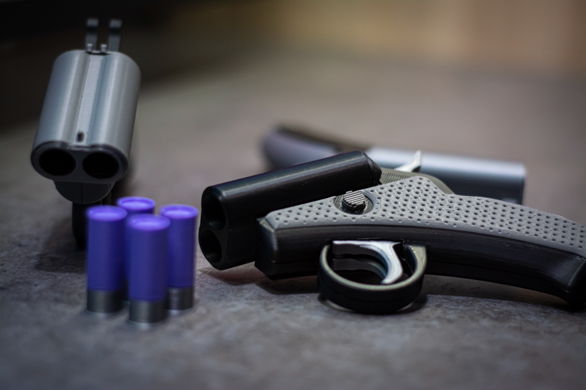 Dwulufowy Fidget Shotgun Model 3D Antystresowy Gadżet Kolekcjonerski