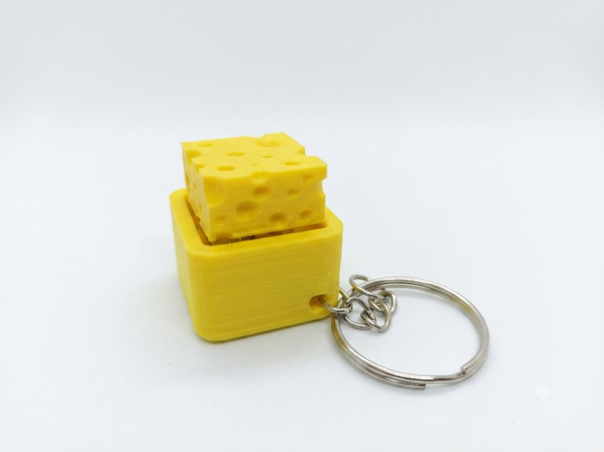 Kreatywny Breloczek-Kliker Fidget Żółty Ser Antystresowy