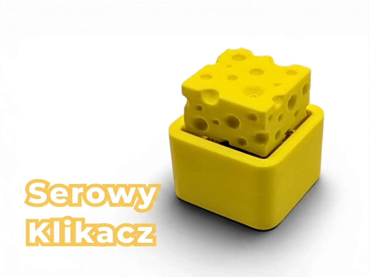 Kreatywny Breloczek-Kliker Fidget Żółty Ser Antystresowy