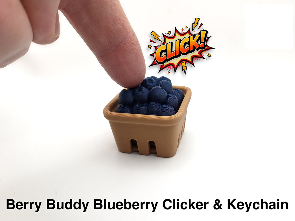 Fidget Kliker Borówki w Koszu Breloczek Antystresowy Druk 3D EDC
