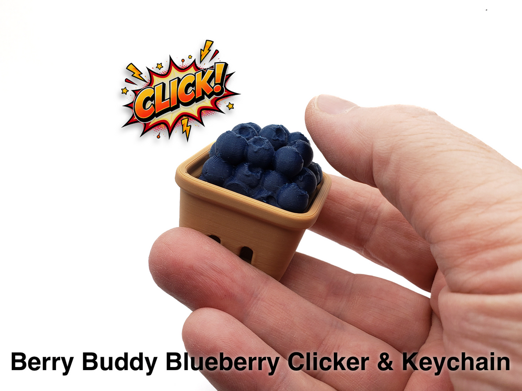 Fidget Kliker Borówki w Koszu Breloczek Antystresowy Druk 3D EDC